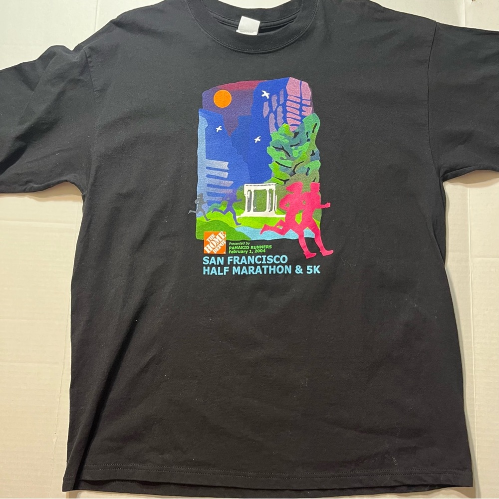 Vtg San Francisco 2004 Half Marathon 5K Black XL Pamakid Runners 2000s 2-sided